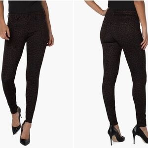 Liverpool Los Angeles Cheetah Print Ponte Pants - Black/Brown - Size 4/27 - NWT